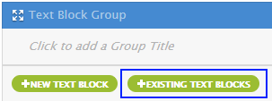 Existing Text Block button